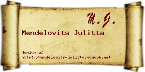 Mendelovits Julitta névjegykártya